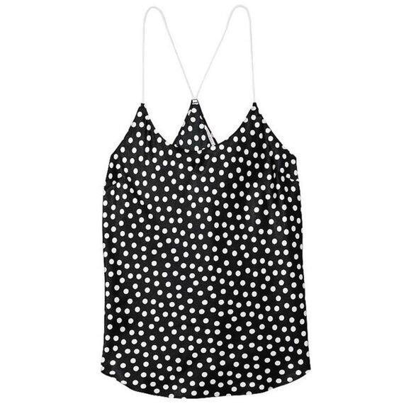NWOT Victoria’s Secret Black & White Polka Dot Satin Sleep Cami Camisole Sz XXL - Picture 4 of 6